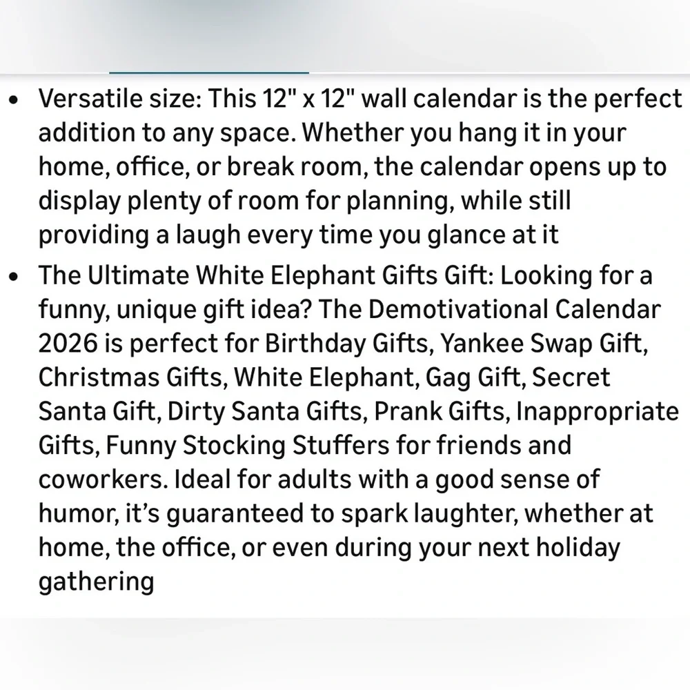 BNIP deMOTIVATION 2026 WHITE ELEPHANT GIFT CALENDAR IS A GREAT WORKING CALENDAR